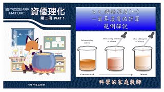 國二資優理化二33酸鹼濃度一：莫耳濃度範例解說科學的家庭教師 [upl. by Howlyn]