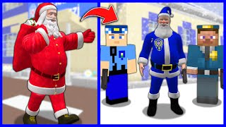 NOEL BABA 24 SAAT BOYUNCA POLİS OLDU 👮  Minecraft ZENGİN FAKİR HAYATI [upl. by Odlaw]