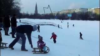 B  Görlitzer Park Görli in winter  Berlin Kreuzberg [upl. by Efrem]