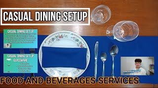 HOW TO DO CASUAL DINING SET UP  UTENSILS NEEDED IN CASUAL DINING SETUP [upl. by Ollecram]