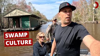 Inside OffGrid Houseboat Life  Camp in Louisiana Swamp 🇺🇸 [upl. by Linea]