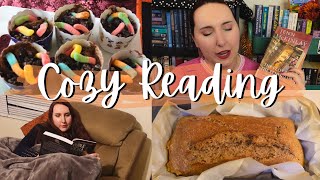 Fall Reading Vlog 💛 Cozy Self Care Surprising DNF Cooking amp Spooky Book Mail [upl. by Karyl438]