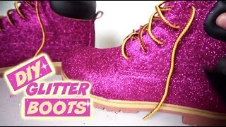 How To GLITTER BOOTS NO SHEDDING [upl. by Naerb]