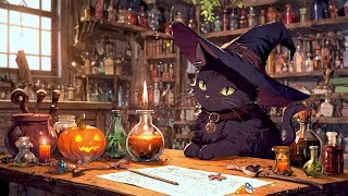 Morning Working With The Witch Cat 🐱 Lofi Halloween Vibes 🐱 Morning Lofi Songs To Deep Focus To Work [upl. by Kassi342]