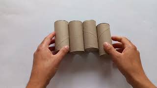 great idea for Christmas decoration with tissue paper rolls Christmas craft ideas [upl. by Harned]