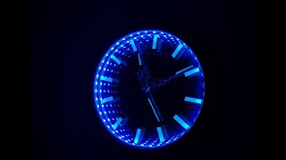 DIY LED Clock Infinity Illusion Mirror infinitymirror diy viralvideo [upl. by Owiat]