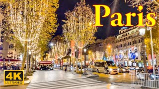 Paris France🇫🇷  Paris Christmas Lights 2023  Christmas Walk 4K  Paris 4K  A Walk In Paris [upl. by Aydni435]