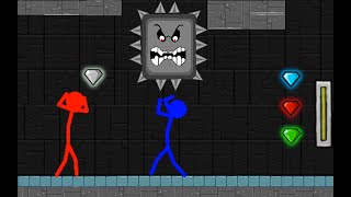 Watergirl and Fireboy  Stickman Animation  part 1 rock temple parkour [upl. by Micheal]