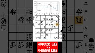 【1分棋譜並べ】先手村中秀史 七段 vs 後手小山直希 四段shorts [upl. by Edyth]