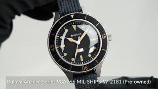 Bulova Archive Series 98A266 MILSHIPSW2181 Preowned [upl. by Norehs]