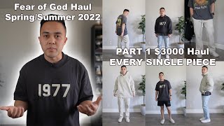 Fear of God Essentials SS22 HAUL  SIZING  TRY ON of EVERY PIECE [upl. by Orsino]