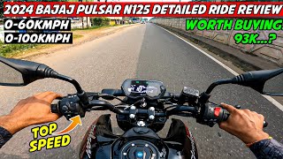 2024 Bajaj Pulsar N125 Detailed Ride Review  Top Speed  Best Bike In 125cc segment 🔥 [upl. by Tterej]