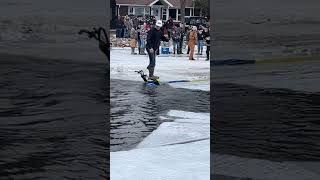 That was close pickerel pickerellake wisconsin waterskipping snowmobile skidoo goodtimes [upl. by Leunamne]