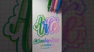 Haciendo la palabra arte con muchos colores🎨🔮🎀 art artist arte marcadores lettering caligrafia [upl. by Coumas149]