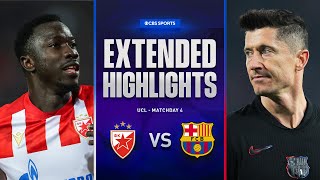 Crvena zvezda vs Barcelona Extended Highlights  UCL League Phase MD 4  CBS Sports Golazo [upl. by Alves]