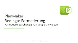 PlanMaker Bedingte Formatierung Einführung [upl. by Murray]