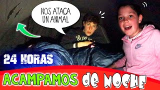 24 HORAS ACAMPANDO en el JARDÍN ⛺¡NOS ATACA un ANIMAL por la NOCHE PASAMOS MIEDO 😰 PARTE 2 [upl. by Notled]