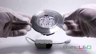 5W LED DOWNLIGHT RECESSED SILVER ROUND 3000K WARM LIGHT [upl. by Byrom]