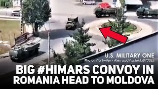 Romanian HIMARS Cruising Down the Streets of Romania and Ready to Protect Moldova from Russian [upl. by Antin471]