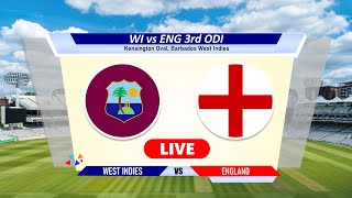 🔴Wi vs Eng Live  3rd ODI  West Indies vs England Live Cricket Match Today Score amp Commentary [upl. by Moreno]