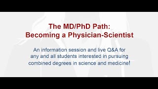 The MDPhD Path Becoming a Physician Scientist [upl. by Perkin965]