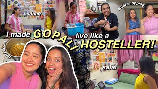 I made Gopali live like a HOSTELLER🎒✨ safai chipkali cooking in hostel padhai [upl. by Eelrebma128]