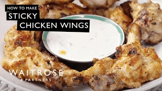 How To Make Sticky Chicken Wings  Waitrose [upl. by Ytak949]