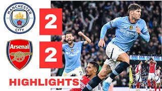 Manchester City vs Arsenal 22 HIGHLIGHTS  Haaland Gabriel Calafiori Goal amp Stones Goal [upl. by Marley]