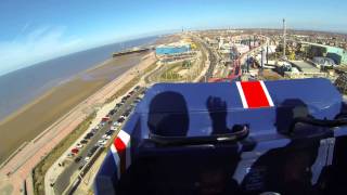 The Big One  Pepsi Max  Blackpool Pleasure Beach front seat on ride POV 27k [upl. by Ysus941]