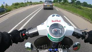 Vespa PX 200 with KTM 250 SX engineTestride 2 on the Highway  Topspeed [upl. by Yob446]