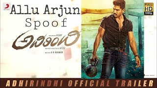 Adirindi Trailer  Allu Arjun Spoof [upl. by Hanikehs194]