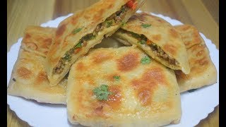 Arabian Mutabbaq Recipe Arabic Street Food Breakfast amp Lunch Box Recipeसऊदी अरब का फेमस पराठा [upl. by Grindle]