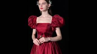 Elegant Burgundy Satin Prom Dresses 2022 [upl. by Ainedrag]