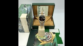 Rolex 16233 DateJust FACTORY Onyx Diamond Dial Full set Unpolished box amp Papers Awad watches [upl. by Temhem131]