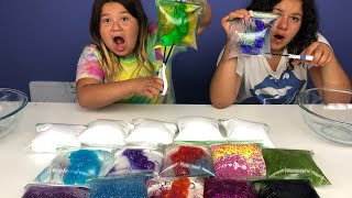 MAKING SLIME WITH BAGS  SLIME BAG TUTORIAL [upl. by Verene]