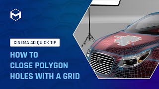 C4DQuickTip 39 How to close polygon holes with a grid in Cinema 4D [upl. by Prinz]