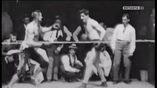 1894 Boxing Match Corbett and Courtney Before the Kinetograph HD Version [upl. by Fleisig]