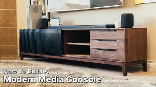 Building a Modern TV Media Console Credenza  Woodworking [upl. by Ojadnama983]