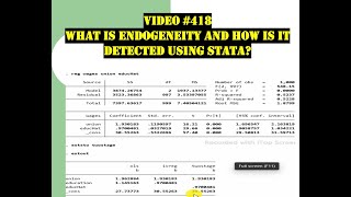 418 Endogeneity bias  IVreg  2SLS  Test for Endogeneity Overidentification Test  STATA [upl. by Reld]