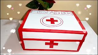 How to make first Aid Box for SchoolProject  DIY First Aid Box First Aid kitMaking at home hamza [upl. by Lelah]