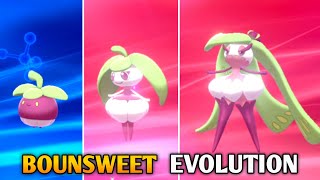 How To Evolve Bounsweet Into Steenee And Tsareena In Pokemon Sword amp Shield  Galar Pokedex [upl. by Einaoj185]