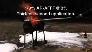 Gasoline Firefighting  Wetting Agent Compared To ARAFFF [upl. by Kalil]