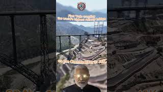 First Train crossing the World Highest Bridge🔥on Chenab River in JampK  modi jammukashmir shorts [upl. by Jona]