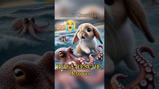 Rabbit RESCUE Octopus 兔子拯救八爪魚 rabbit cute bunny shorts short shortvideo funnyvideos cat [upl. by Leavelle523]