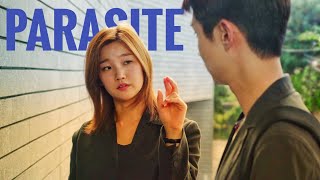 Parasite 2019 Film Explained in HindiUrdu  Thriller Parasite Story Summarized हिन्दी [upl. by Attebasile]