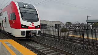 Caltrain Local 610 at Millbrae Station with JPBX 306 and 305 Stadler EMU Trainset with horn show [upl. by Enamrej]