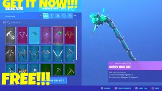 How to Get MINTY PICKAXE for FREE in Fortnite Fortnite Merry Mint Axe Pickaxe Returning 2021 [upl. by Oivalf277]