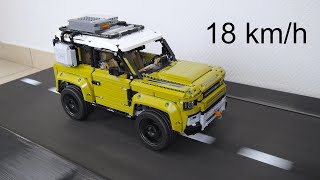 Land Rover Defender Drag Race LEGO Technic 42110 Speed and CRASH Test [upl. by Anastice459]