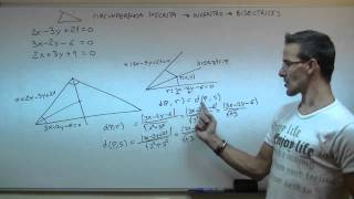 Incentro de un triangulo SECUNDARIA 4ºESO Geometria plana bisectriz [upl. by Sheffield446]