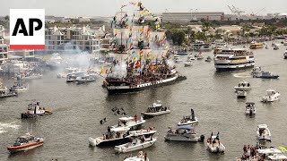 Thousands invade Tampa for the annual Gasparilla Pirate Festival [upl. by Kizzee]